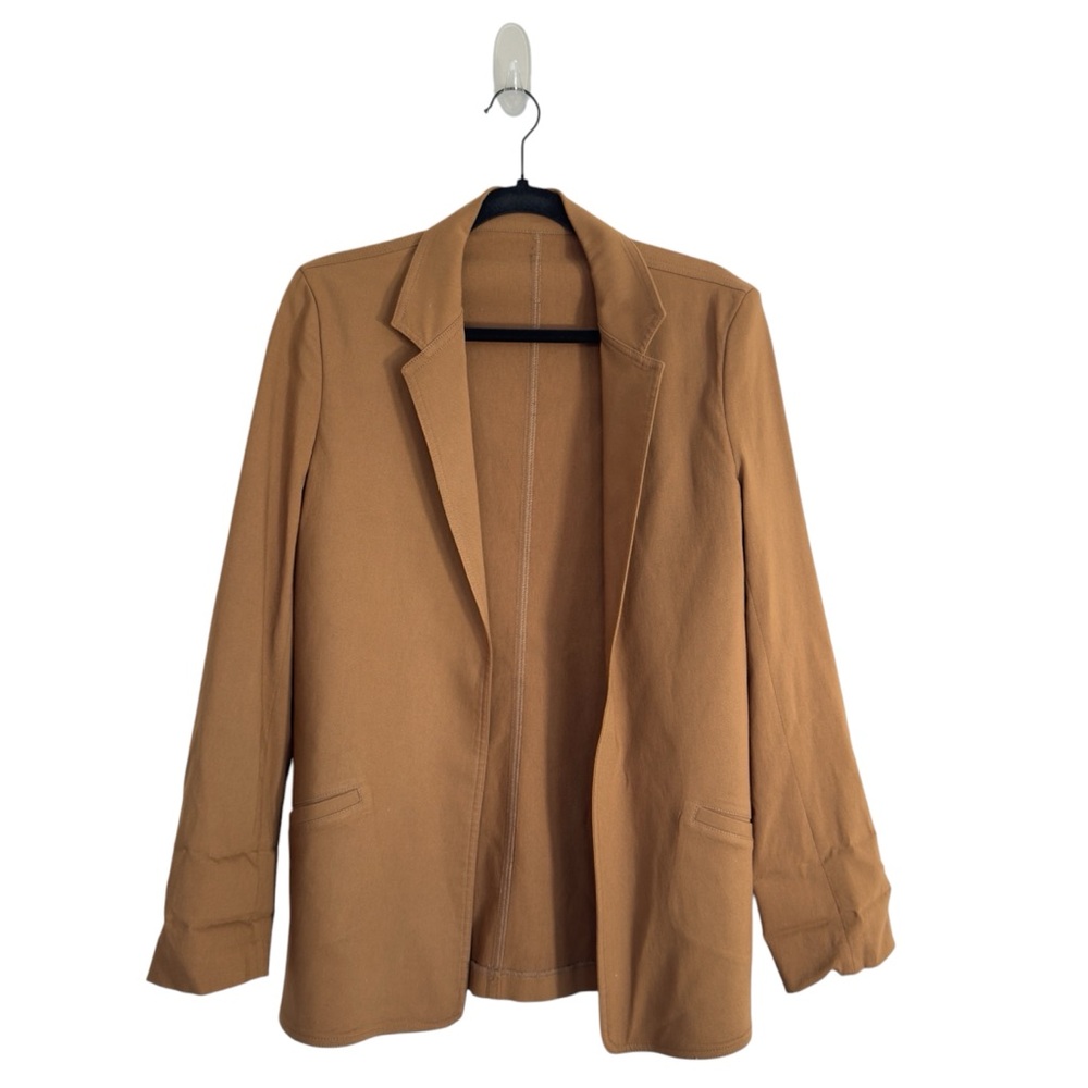 Vintage Equestrian Women’s Medium Tan Open Front Horse Riding Jacket Blazer
